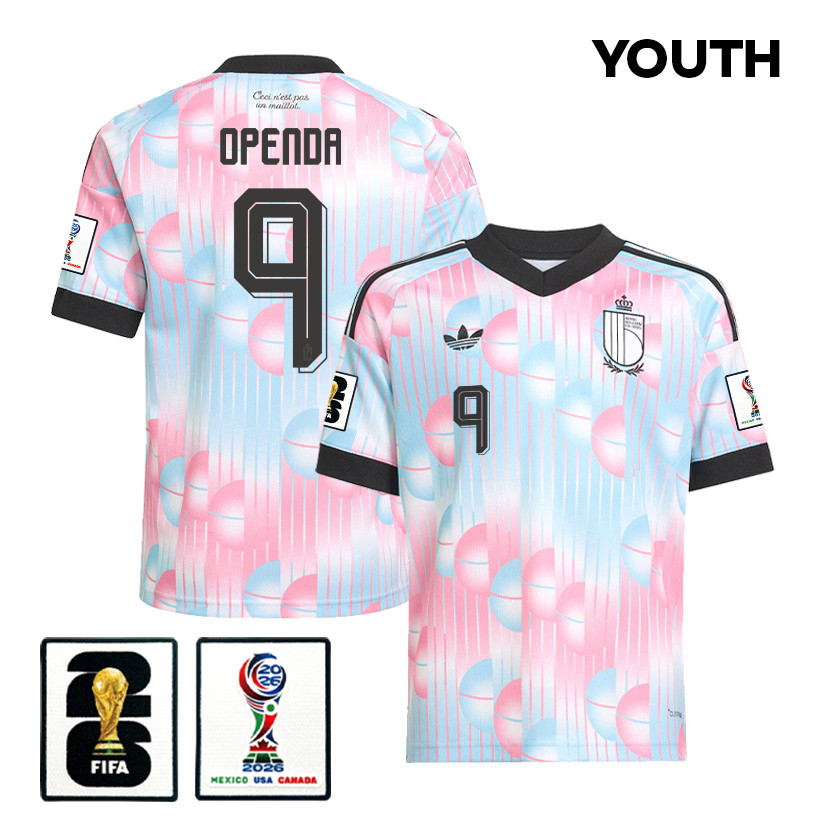 Loïs Openda 9 Youth Belgium National Team 2026 Away Jersey – Light Blue – Jersey Teams