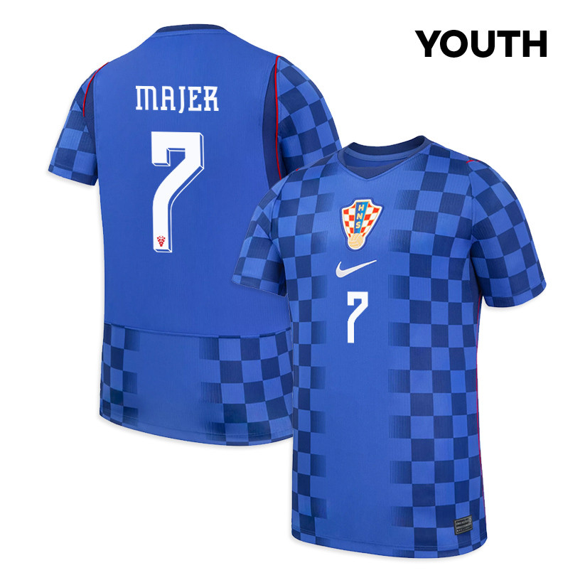 Lovro Majer 7 Youth Croatia National Team 2026 Away Jersey - Blue - Jersey Teams