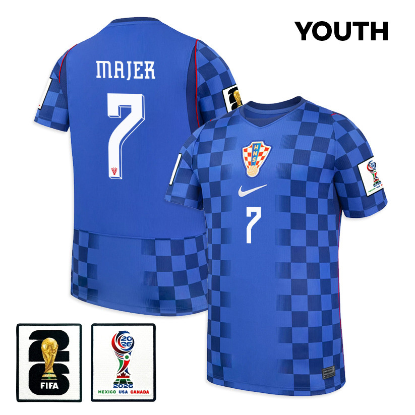 Lovro Majer 7 Youth Croatia National Team 2026 Away Jersey - Blue - Jersey Teams