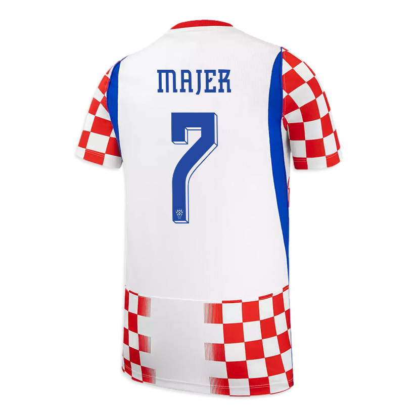 Lovro Majer 7 Youth Croatia National Team 2026 Home Jersey - White/ Red - Jersey Teams