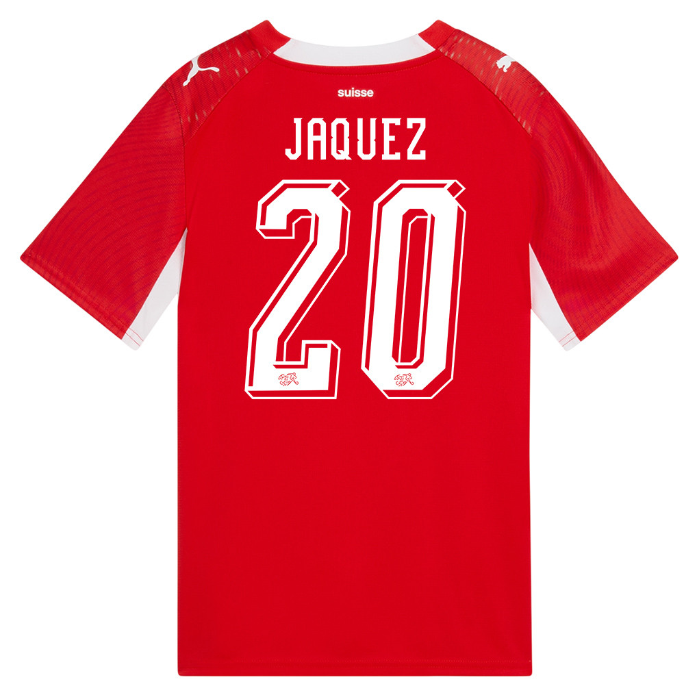Luca Jaquez 20 Youth Switzerland National Team 2026 Home Jersey - Red - Jersey Teams