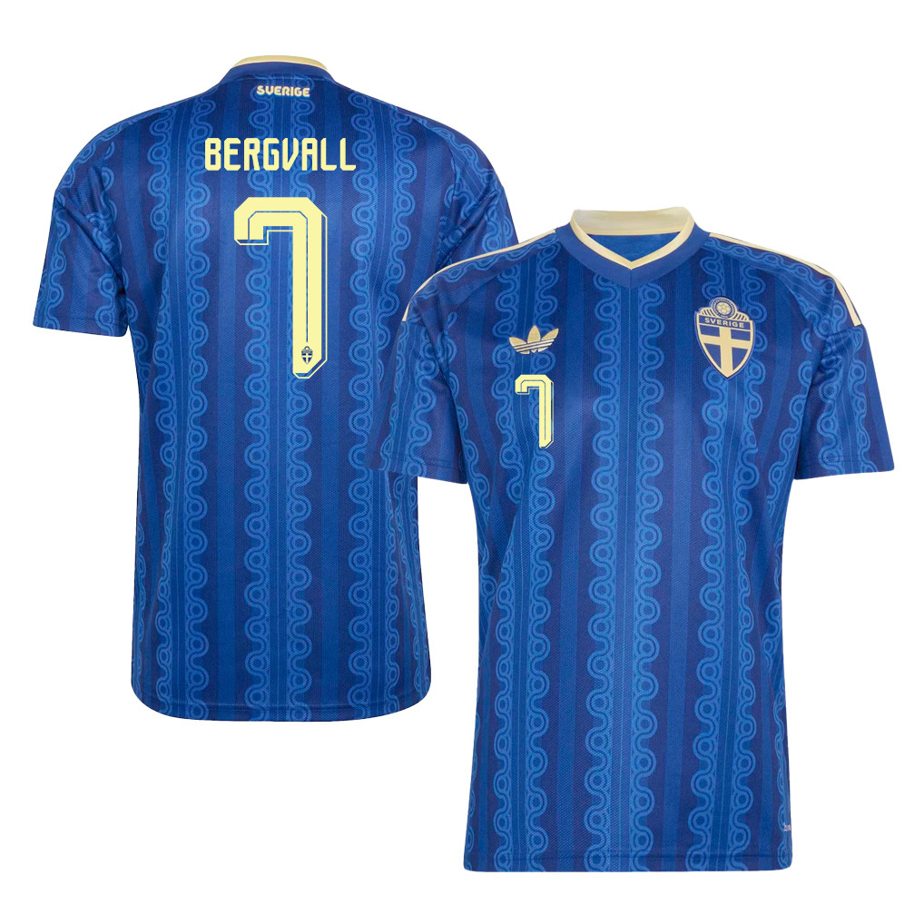 Lucas Bergvall 7 Sweden National Team 2026 Away Jersey - Blue, Men - Jersey Teams