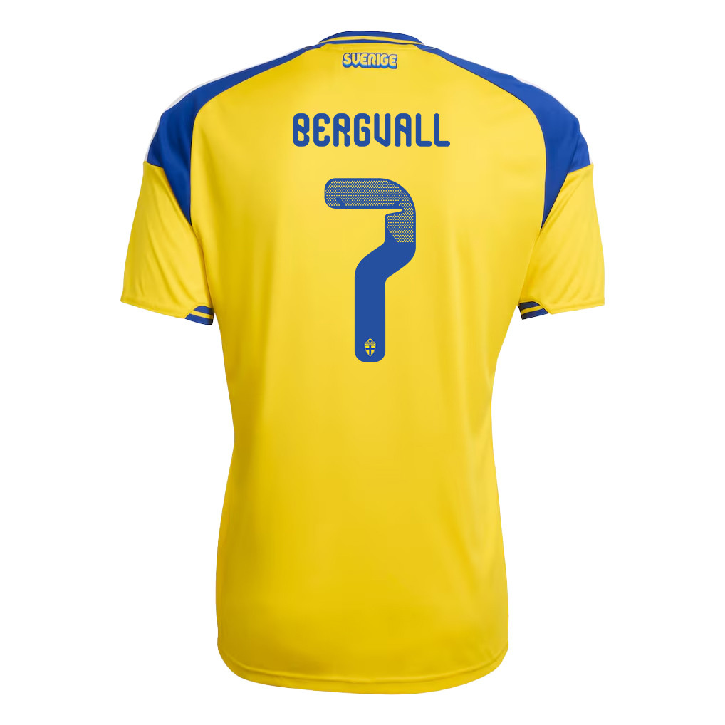 Lucas Bergvall 7 Sweden National Team 2026 Home Jersey - Yellow, Men - Jersey Teams