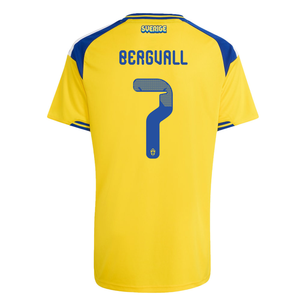 Lucas Bergvall 7 Youth Sweden National Team 2026 Home Jersey - Yellow - Jersey Teams