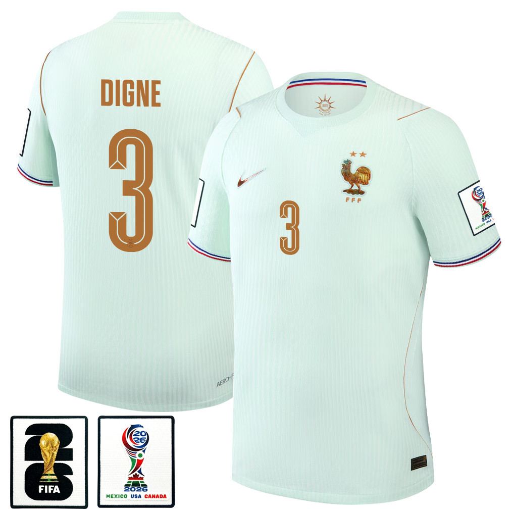 Lucas Digne 3 France National Team 2026 x World Cup Patch Away Jersey - Green, Men - Jersey Teams