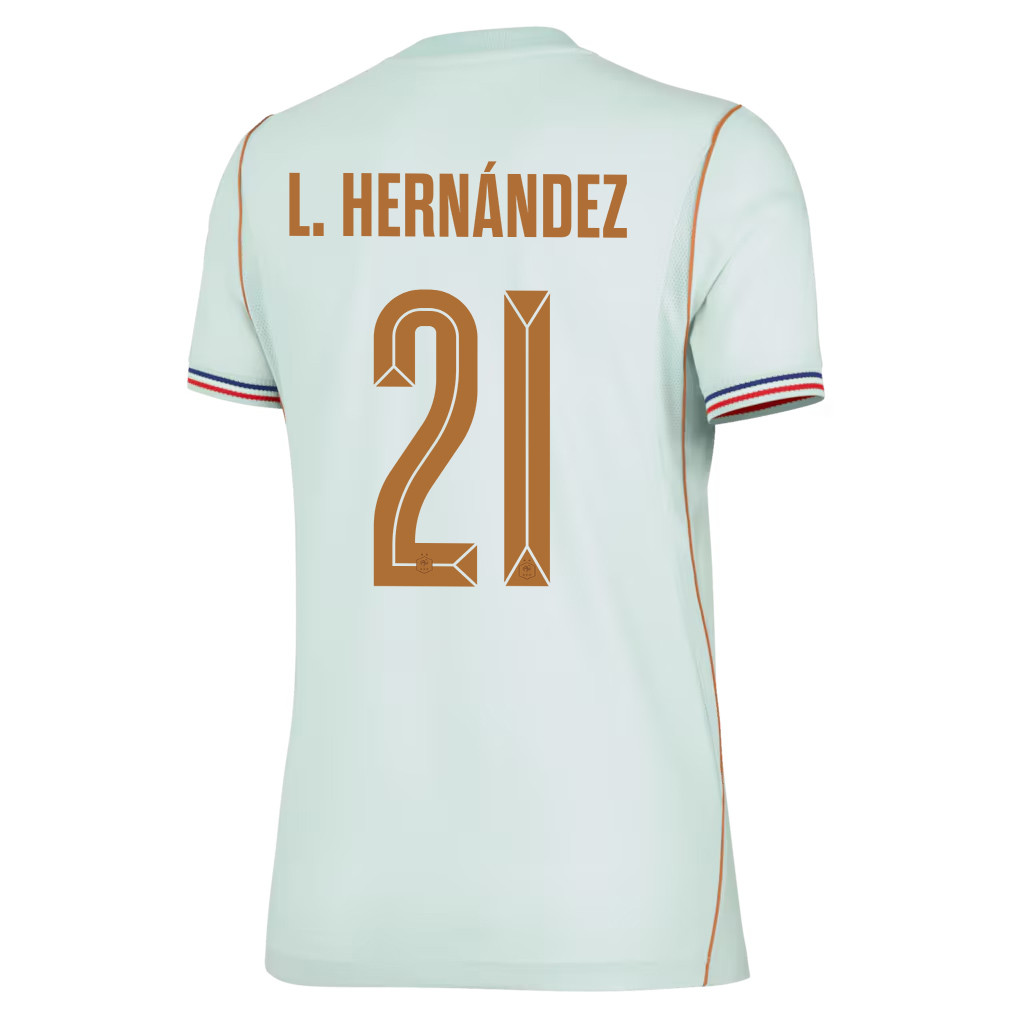 Lucas Hernández 21 France National Team 2026 Women's Away Jersey - Green - Jersey Teams