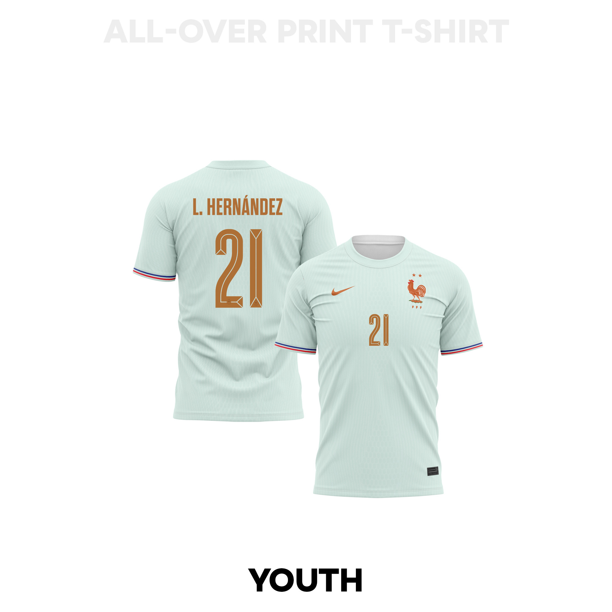 Lucas Hernández 21 Youth France 2026 Away 3D T-shirt Fully Printed – Green - Jersey Teams