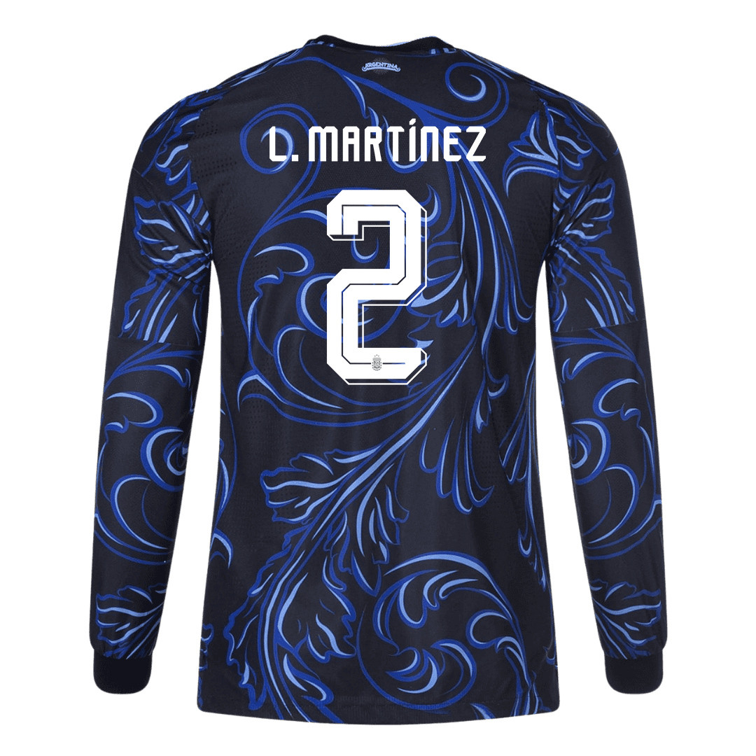 Lucas Martínez Quarta 2 Argentina 2026 Away Long Sleeve Jersey - Black - Jersey Teams