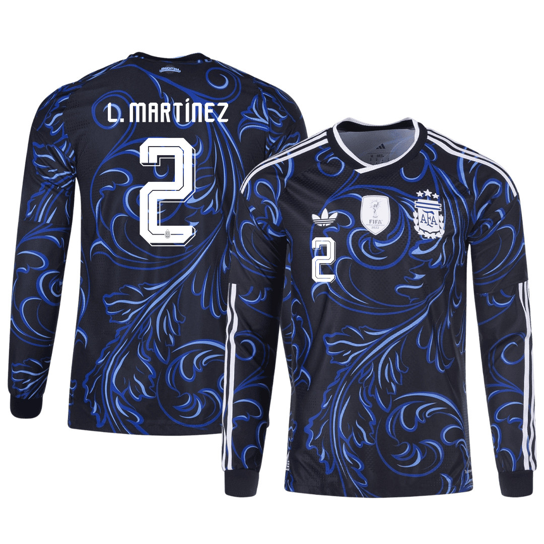Lucas MartÃnez Quarta 2 Argentina 2026 Away Long Sleeve Jersey – Black – Jersey Teams