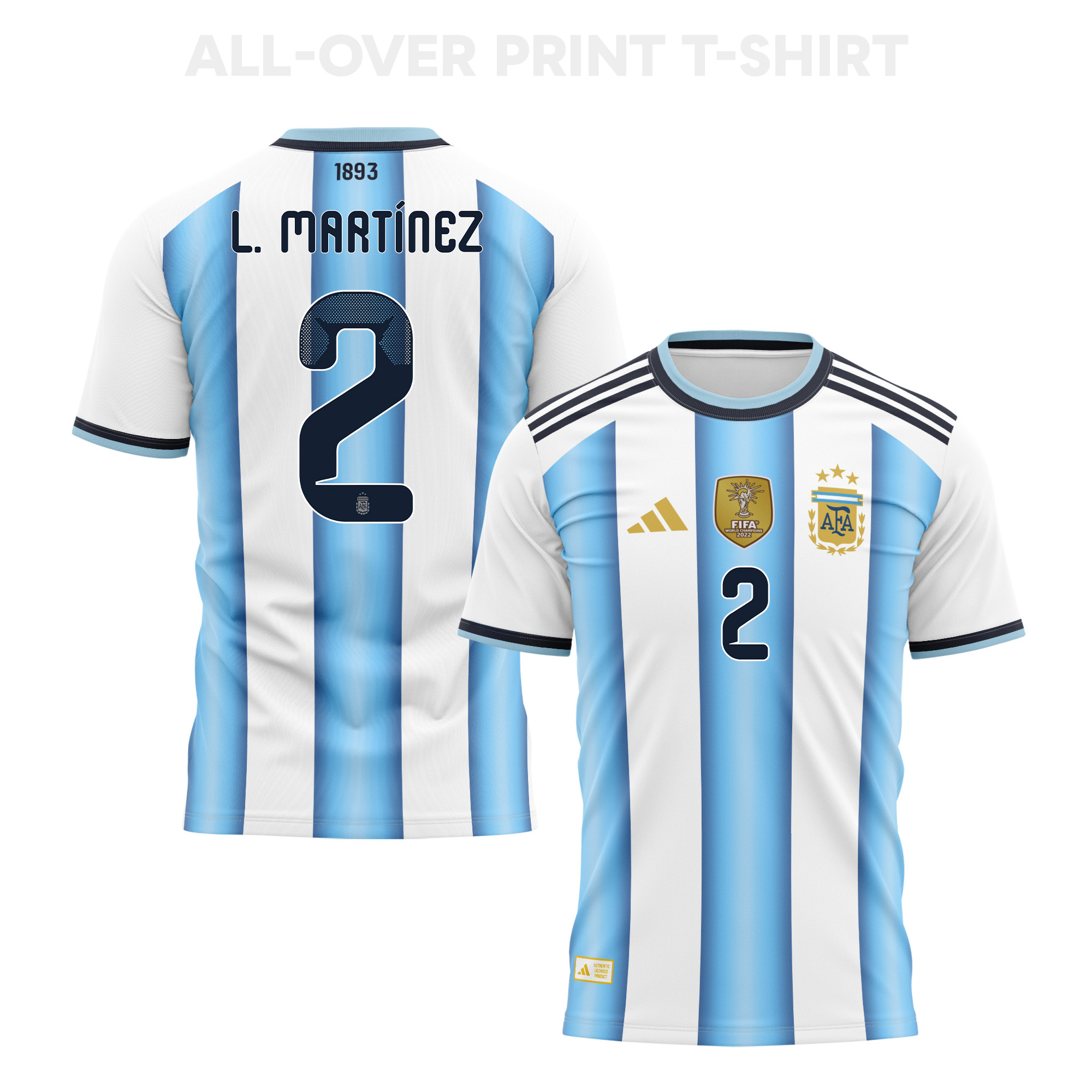 Lucas Martínez Quarta 2 Argentina 2026 Home 3D T-Shirt Fully Printed – Unisex, White - Jersey Teams