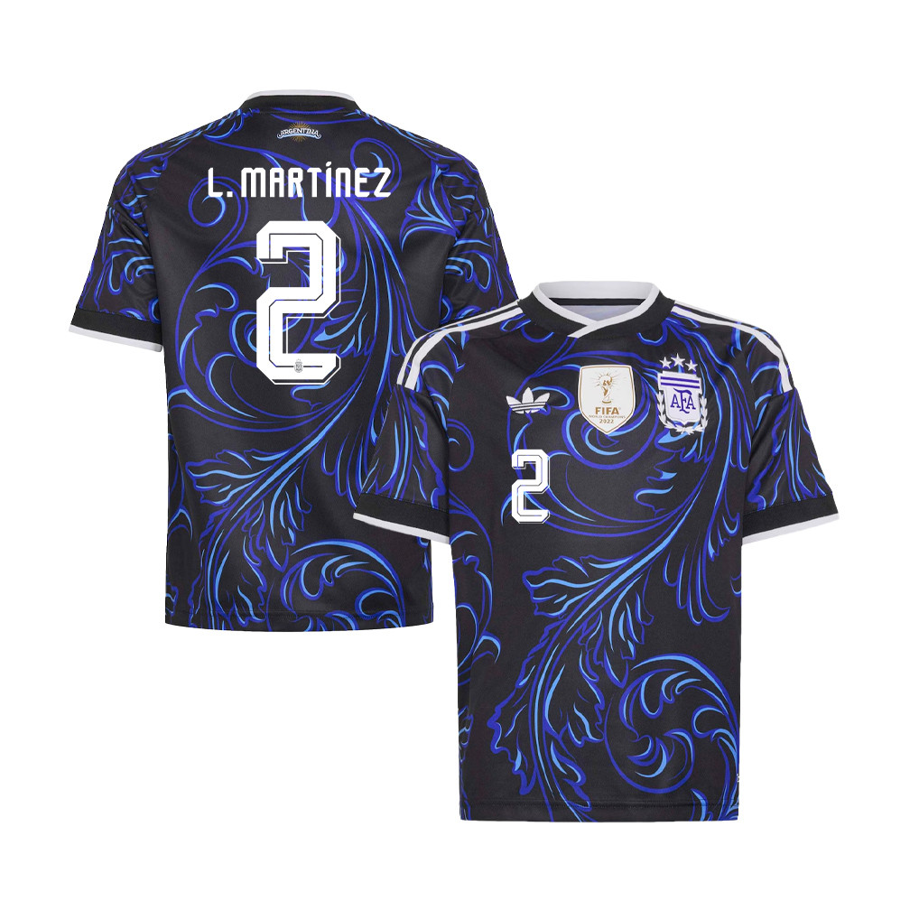 Lucas MartÃnez Quarta 2 Youth Argentina National Team 2026 Away Jersey - Black - Jersey Teams