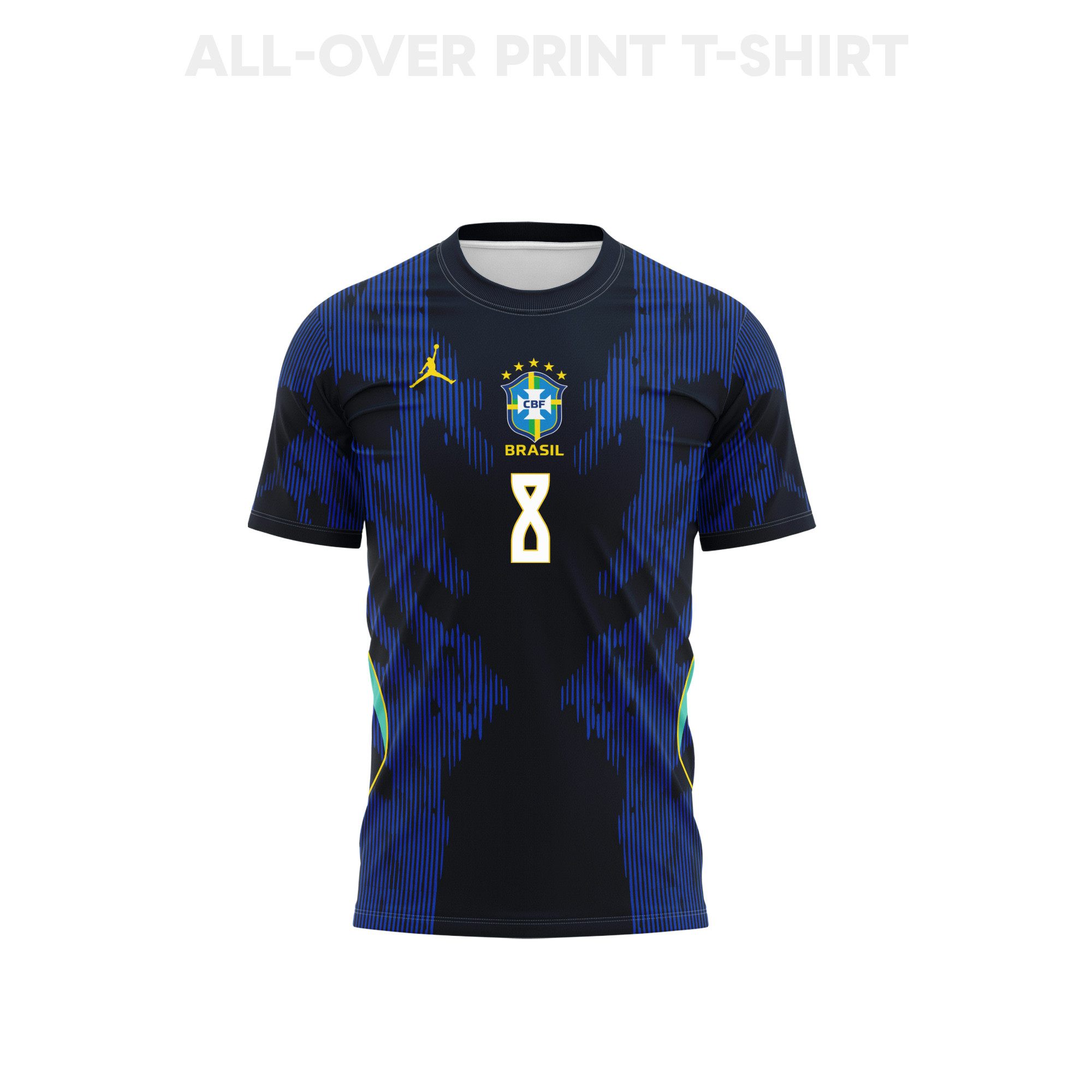 Lucas Paquetá 8 Brazil 2026 Away 3D T-Shirt Fully Printed – Unisex, Blue - Jersey Teams