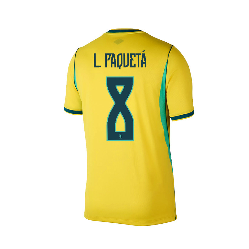 Lucas Paquetá 8 Brazil 2026 Home Men Jersey & Shorts Set – Yellow - Jersey Teams