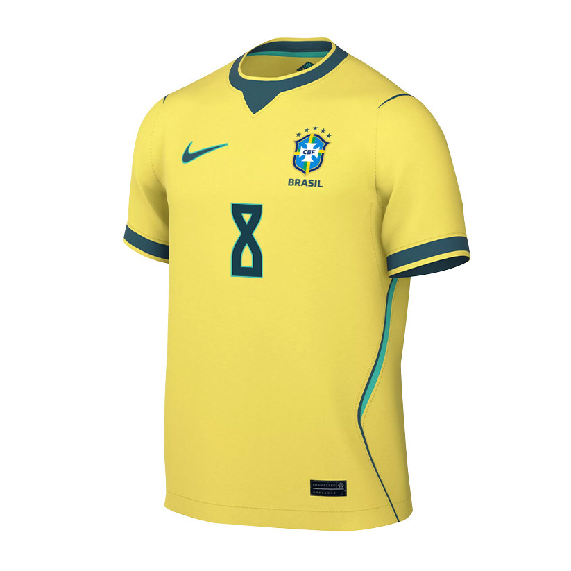 Lucas Paqueta 8 Brazil National Team 2026 x World Cup Patch Home Jersey – Yellow, Men – Jersey Teams