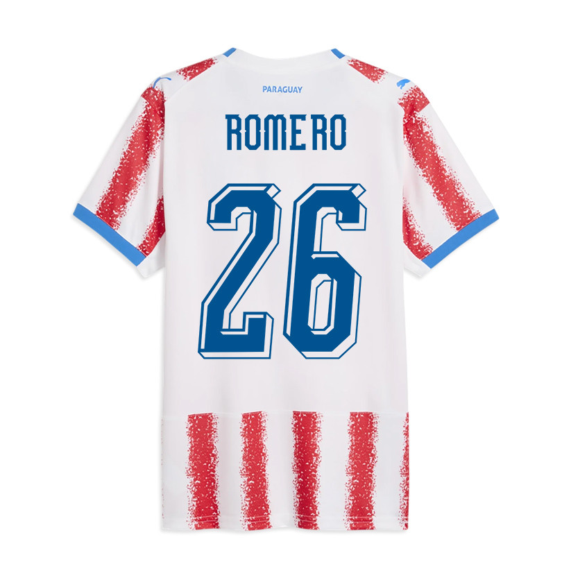 Lucas Romero 26 Paraguay National Team 2026 Home Jersey - White/Red, Men - Jersey Teams