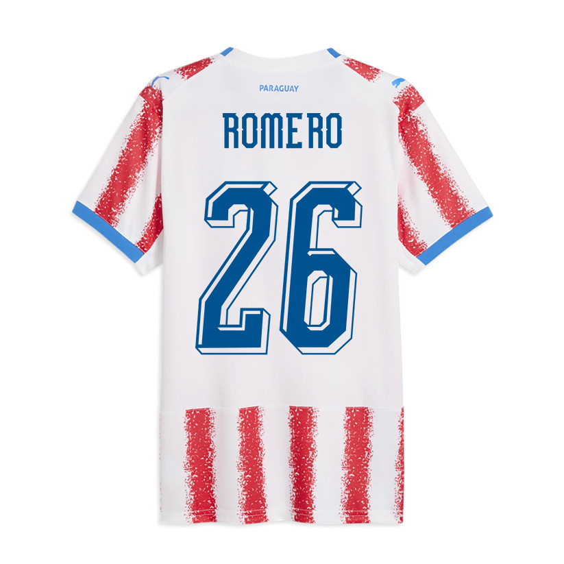 Lucas Romero 26 Youth Paraguay National Team 2026 Home Jersey - White/Red - Jersey Teams
