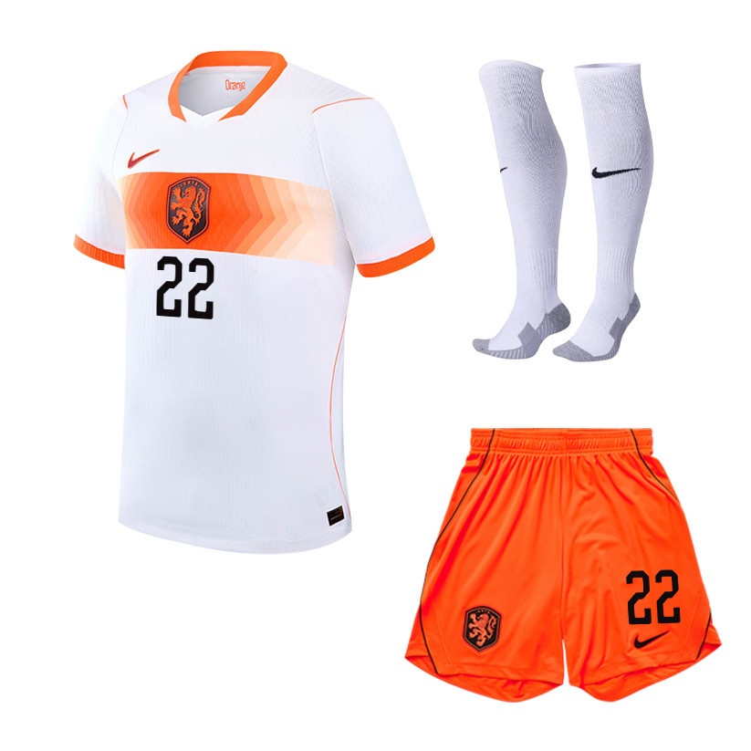 Luciano Valente 22 Netherlands 2026 Away Men Kit Set – White - Jersey Teams