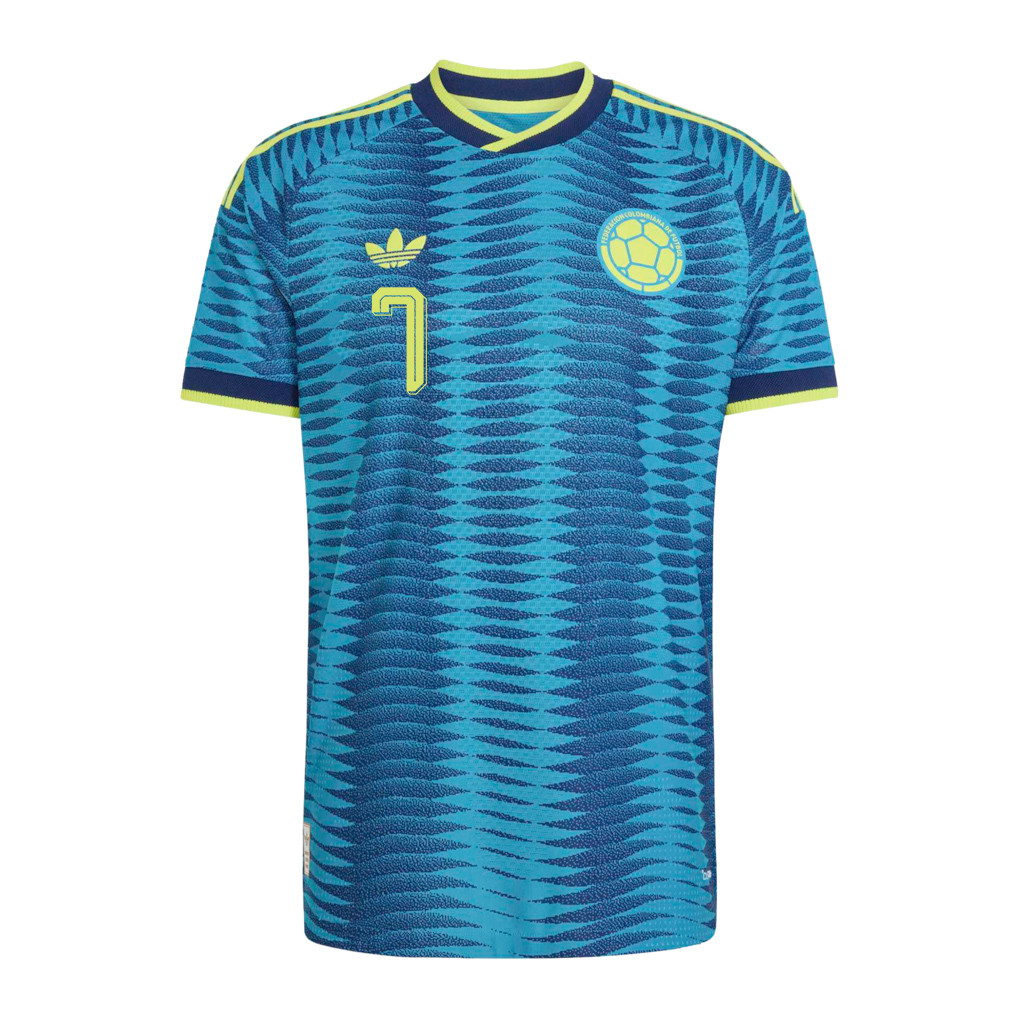 Luis Diaz 7 Colombia National Team 2026 Away Jersey - Turquoise, Men - Jersey Teams