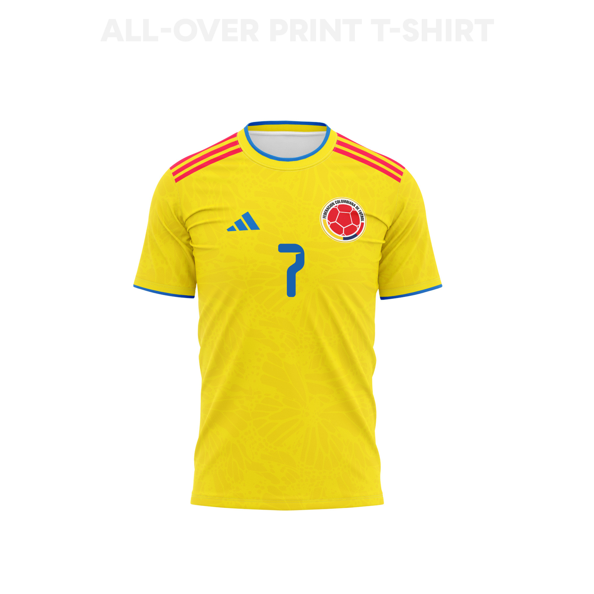 Luis Diaz 7 Youth Colombia 2026 Home 3D T-shirt Fully Printed – Yellow - Jersey Teams