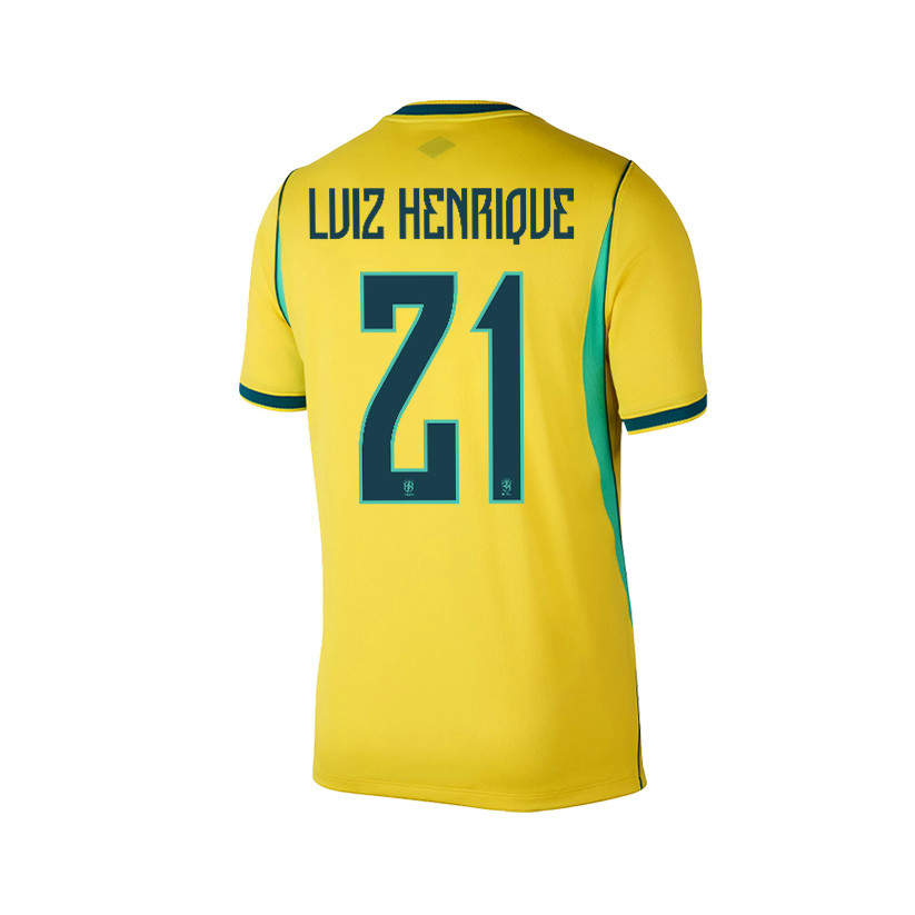 Luiz Henrique 21 Brazil 2026 YOUTH Home Jersey & Shorts Set - Yellow - Jersey Teams