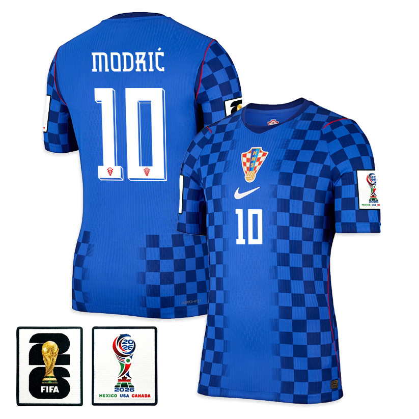 Luka Modrić 10 Croatia National Team 2026 x World Cup Patch Away Jersey - Blue, Men - Jersey Teams