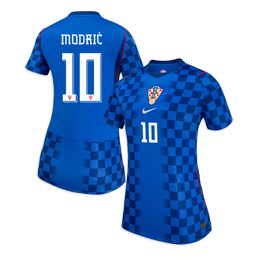 Luka Modrić 10 Women's Croatia National Team 2026 Away Jersey - Blue - Jersey Teams