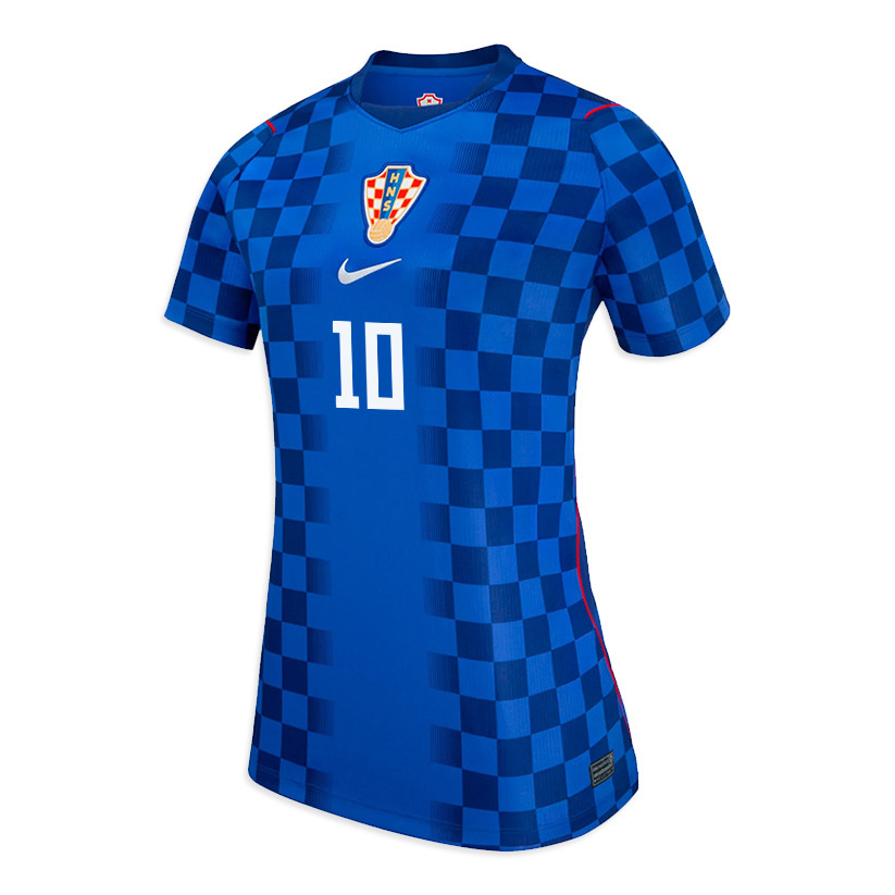Luka Modrić 10 Women's Croatia National Team 2026 Away Jersey - Blue - Jersey Teams