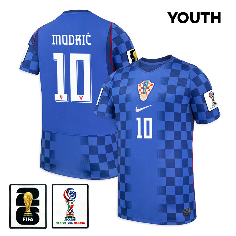 Luka Modrić 10 Youth Croatia National Team 2026 Away Jersey - Blue - Jersey Teams