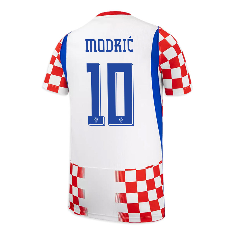 Luka Modrić 10 Youth Croatia National Team 2026 Home Jersey - White/ Red - Jersey Teams