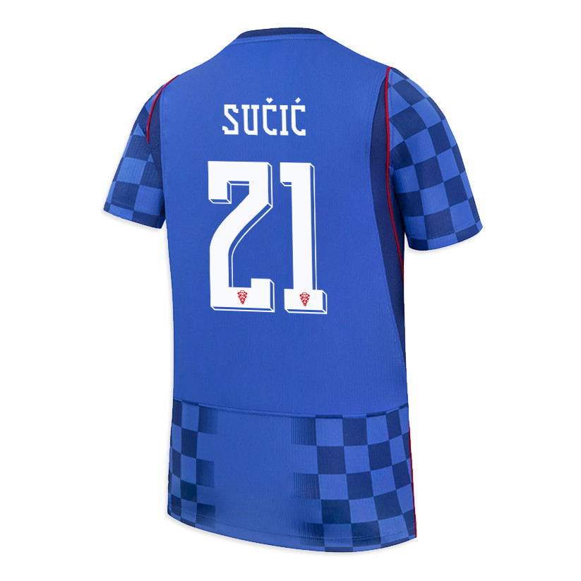 Luka Sučić 21 Youth Croatia National Team 2026 Away Jersey - Blue - Jersey Teams