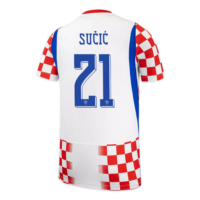Luka Sučić 21 Youth Croatia National Team 2026 Home Jersey - White/ Red - Jersey Teams