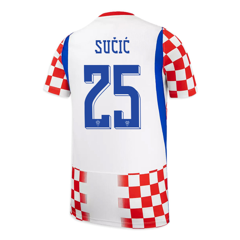 Luka Sučić 25 Youth Croatia National Team 2026 Home Jersey - White/ Red - Jersey Teams