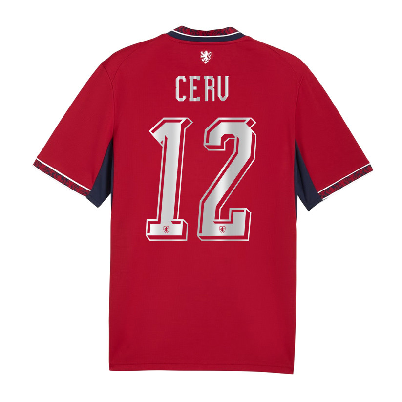 Lukas Cerv 12 Czech Republic National Team 2026 Home Jersey - Red, Men - Jersey Teams