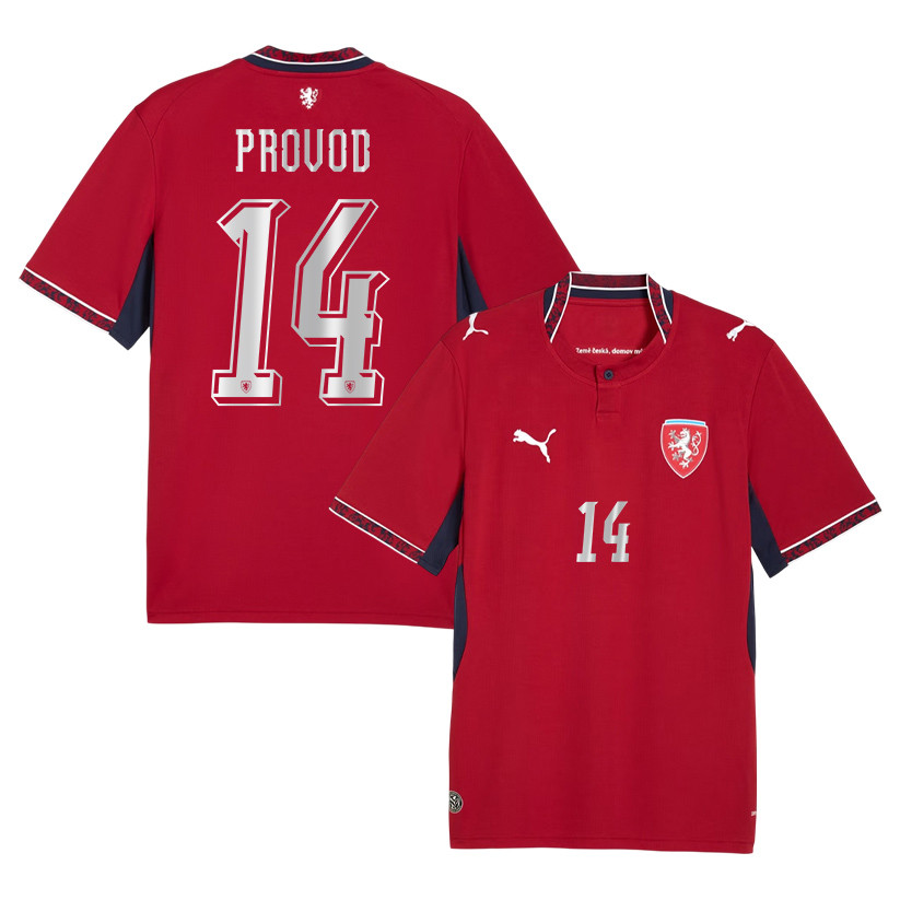 Lukas Provod 14 Czech Republic National Team 2026 Home Jersey - Red, Men - Jersey Teams