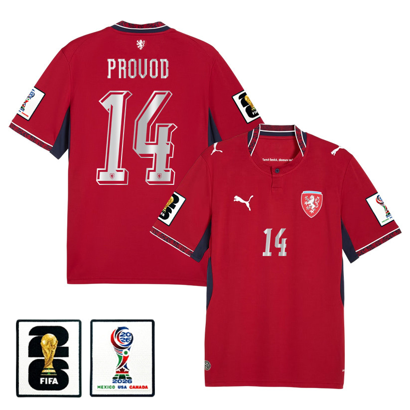 Lukas Provod 14 Czech Republic National Team 2026 Home Jersey - Red, Men - Jersey Teams
