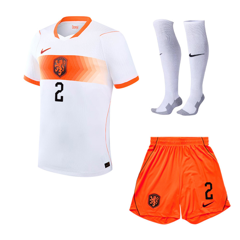 Lutsharel Geertruida 2 Netherlands 2026 Away Men Kit Set – White - Jersey Teams