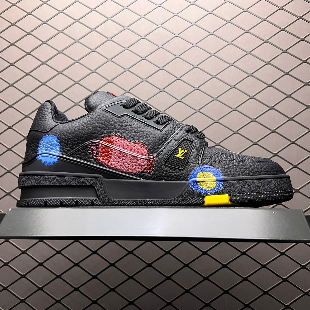 LV Trainers #54 x Yayoi Kusama Black