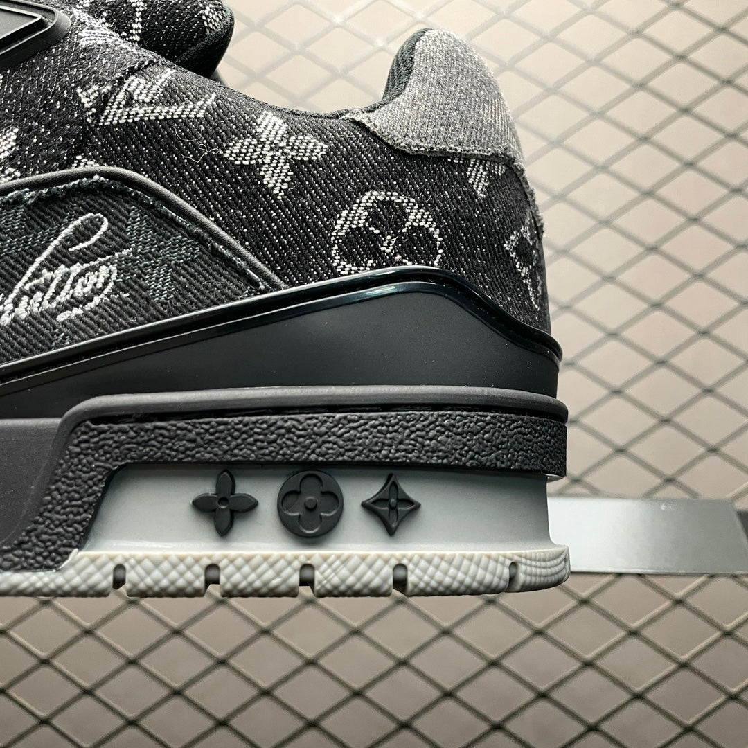 LV Trainers Black Denim