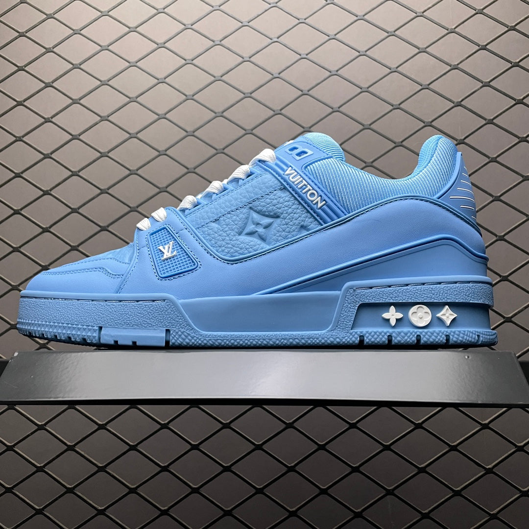 LV Trainers Blue Embossed Monogram