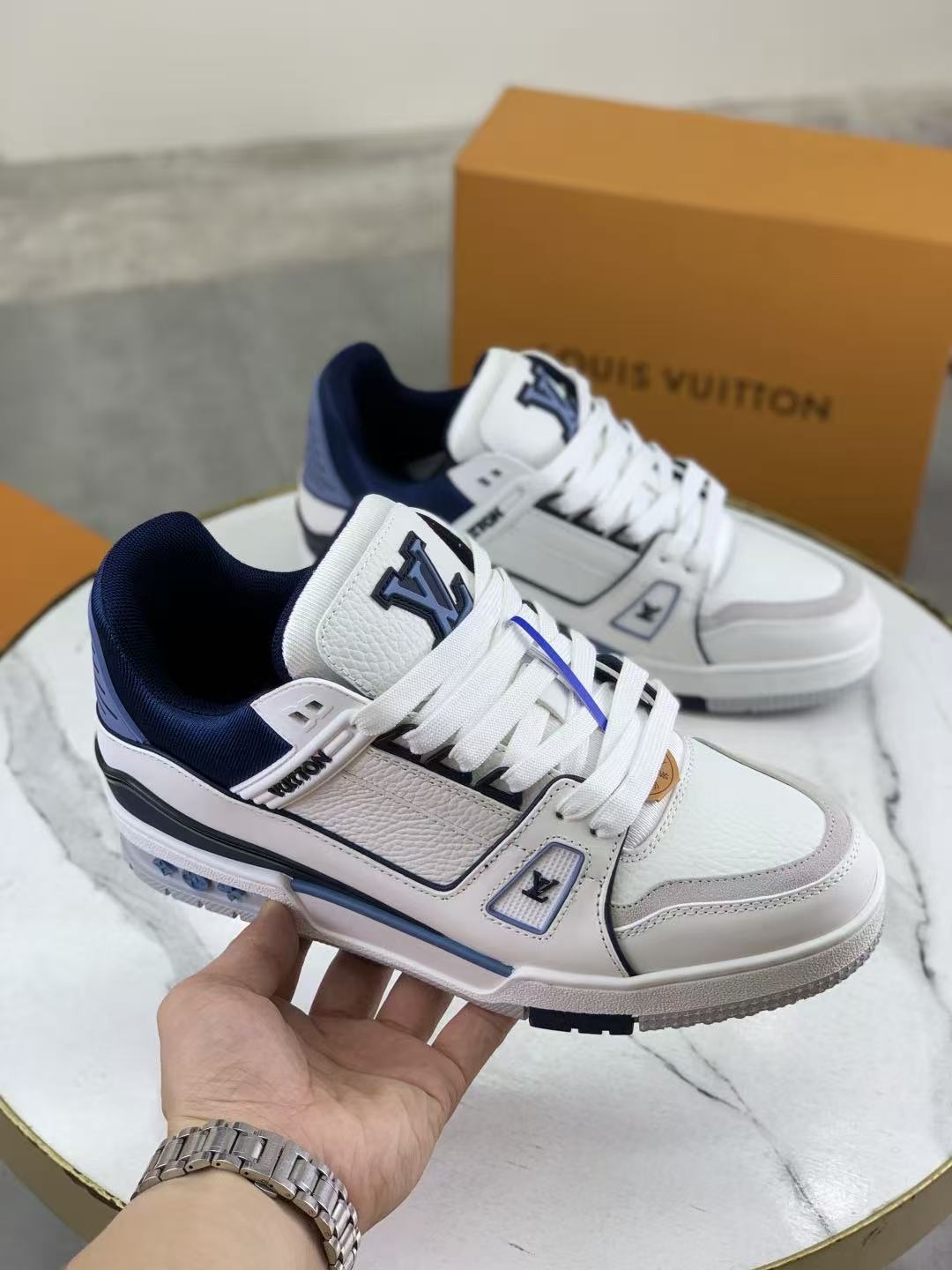 LV Trainers Blue White