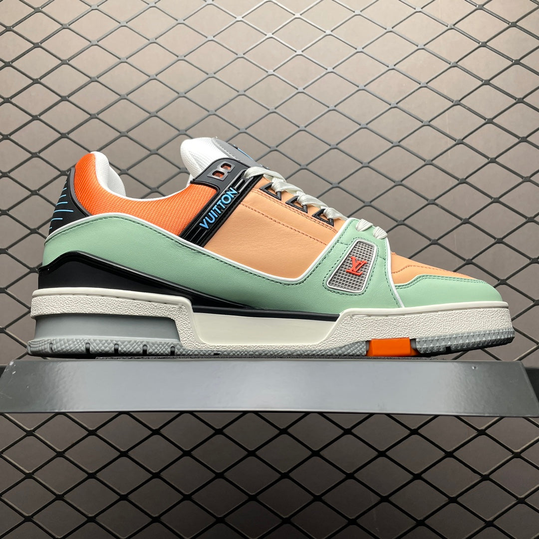 LV Trainers Orange Sage