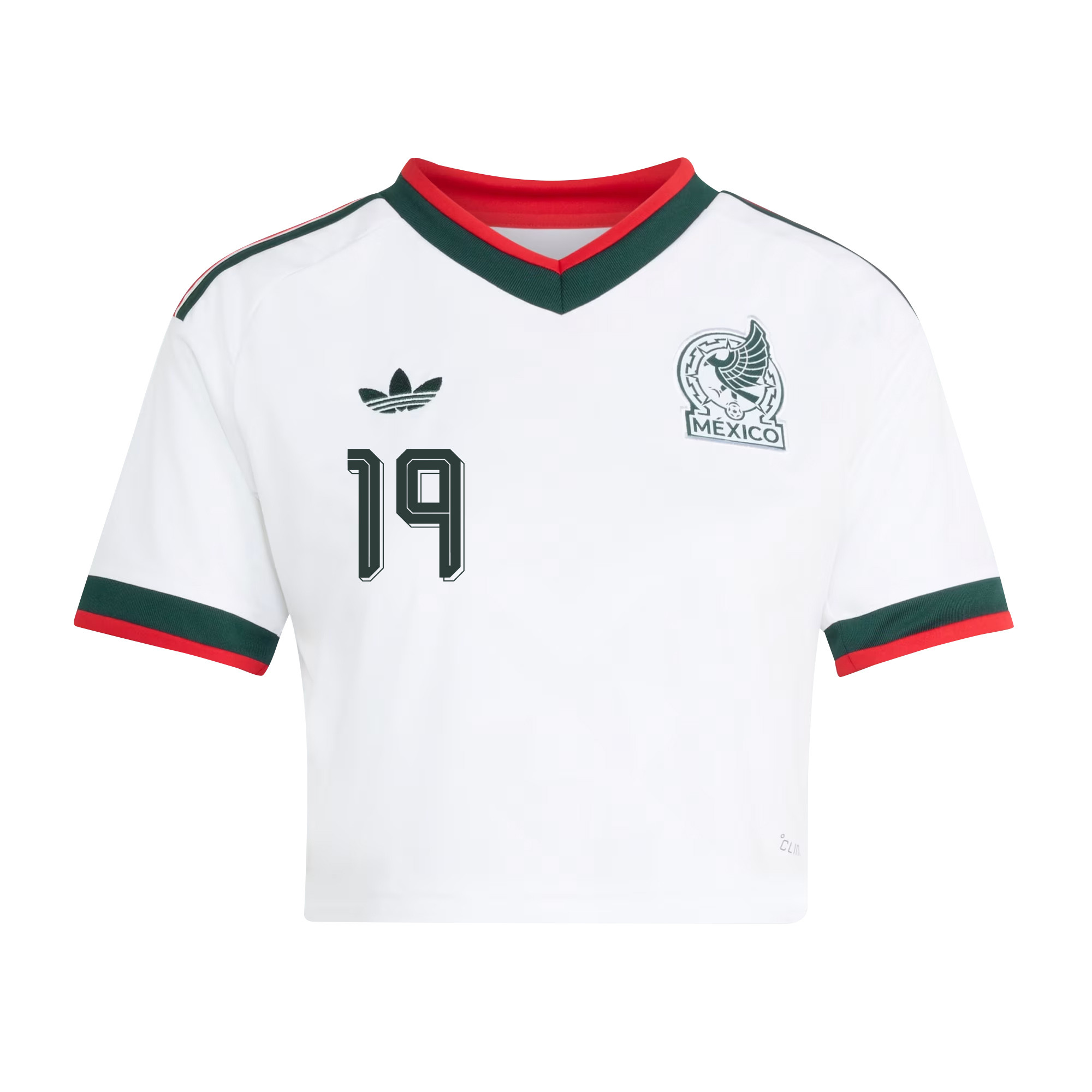 Álvaro Fidalgo 19 Mexico 2026 Away Women’s Cropped Jersey - White - Jersey Teams