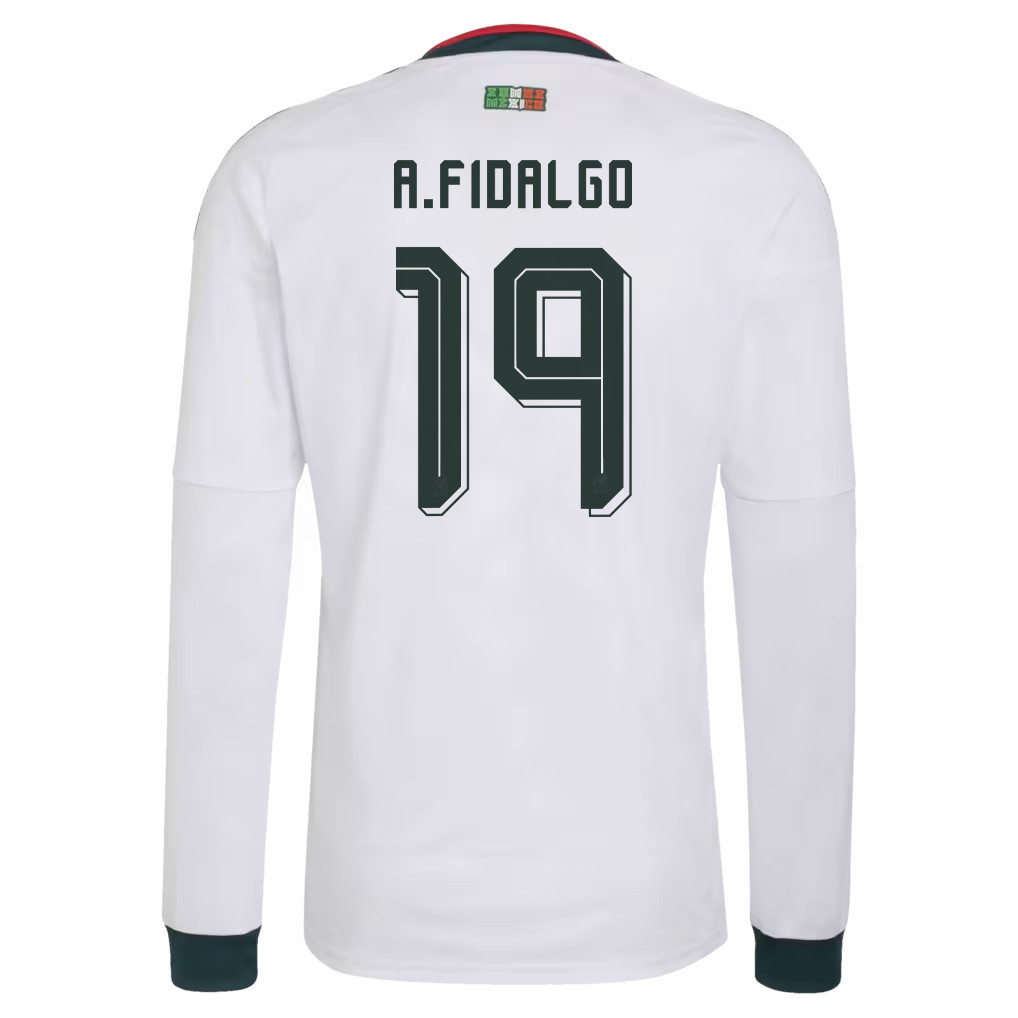 Álvaro Fidalgo 19 Mexico National Team 2026 Away Long Sleeve Jersey - White - Jersey Teams