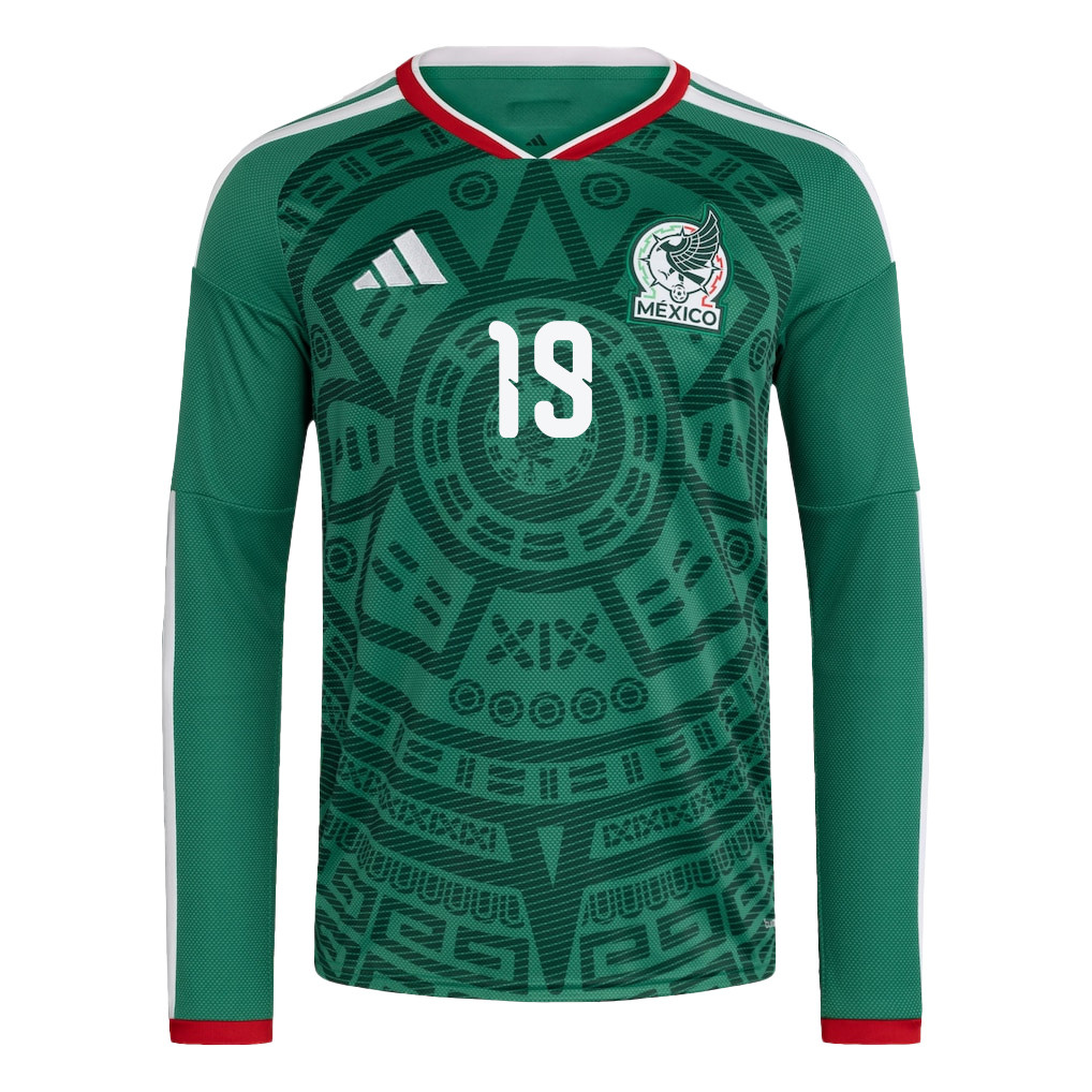 Álvaro Fidalgo 19 Mexico National Team 2026 Home Long Sleeve Jersey - Green - Jersey Teams