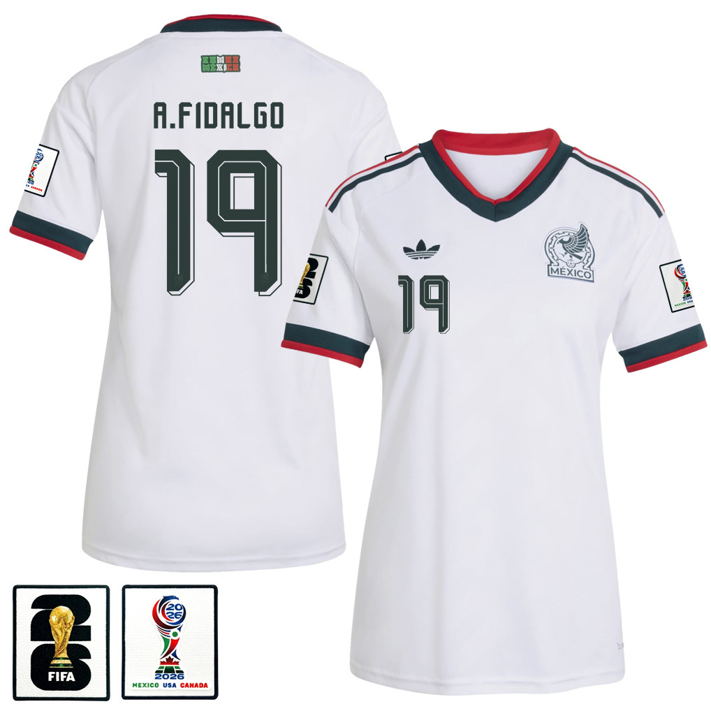 Álvaro Fidalgo 19 Women's Mexico National Team 2026 Away Jersey - White - Jersey Teams
