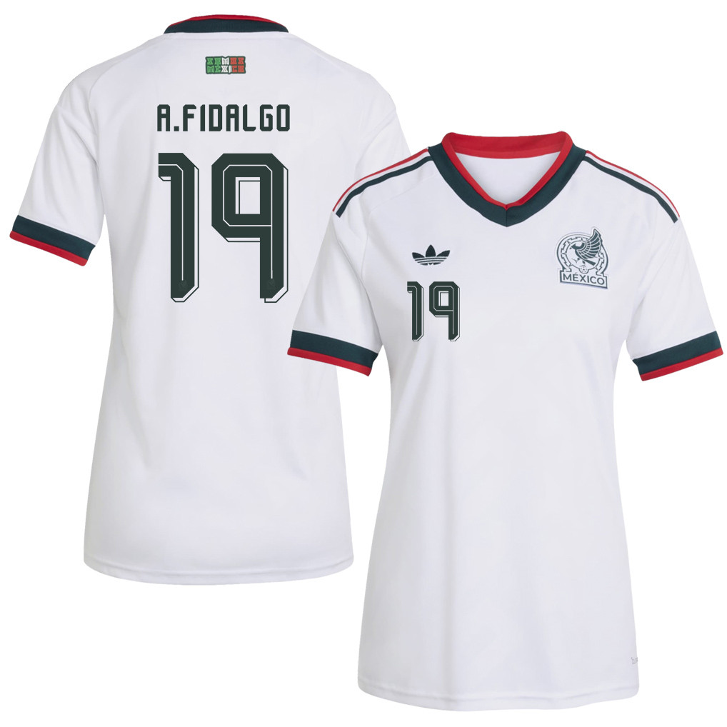 Álvaro Fidalgo 19 Women's Mexico National Team 2026 Away Jersey - White - Jersey Teams