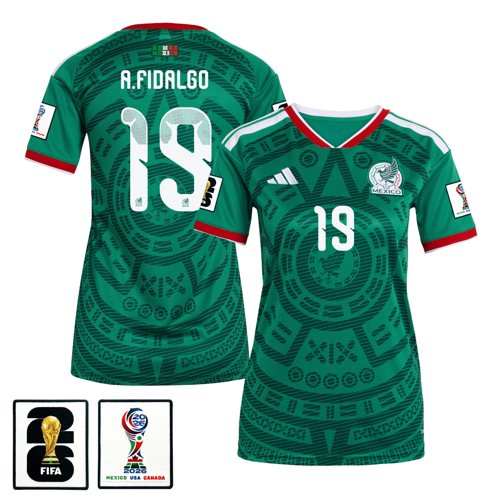 Álvaro Fidalgo 19 Women's Mexico National Team 2026 Home Jersey - Green - Jersey Teams