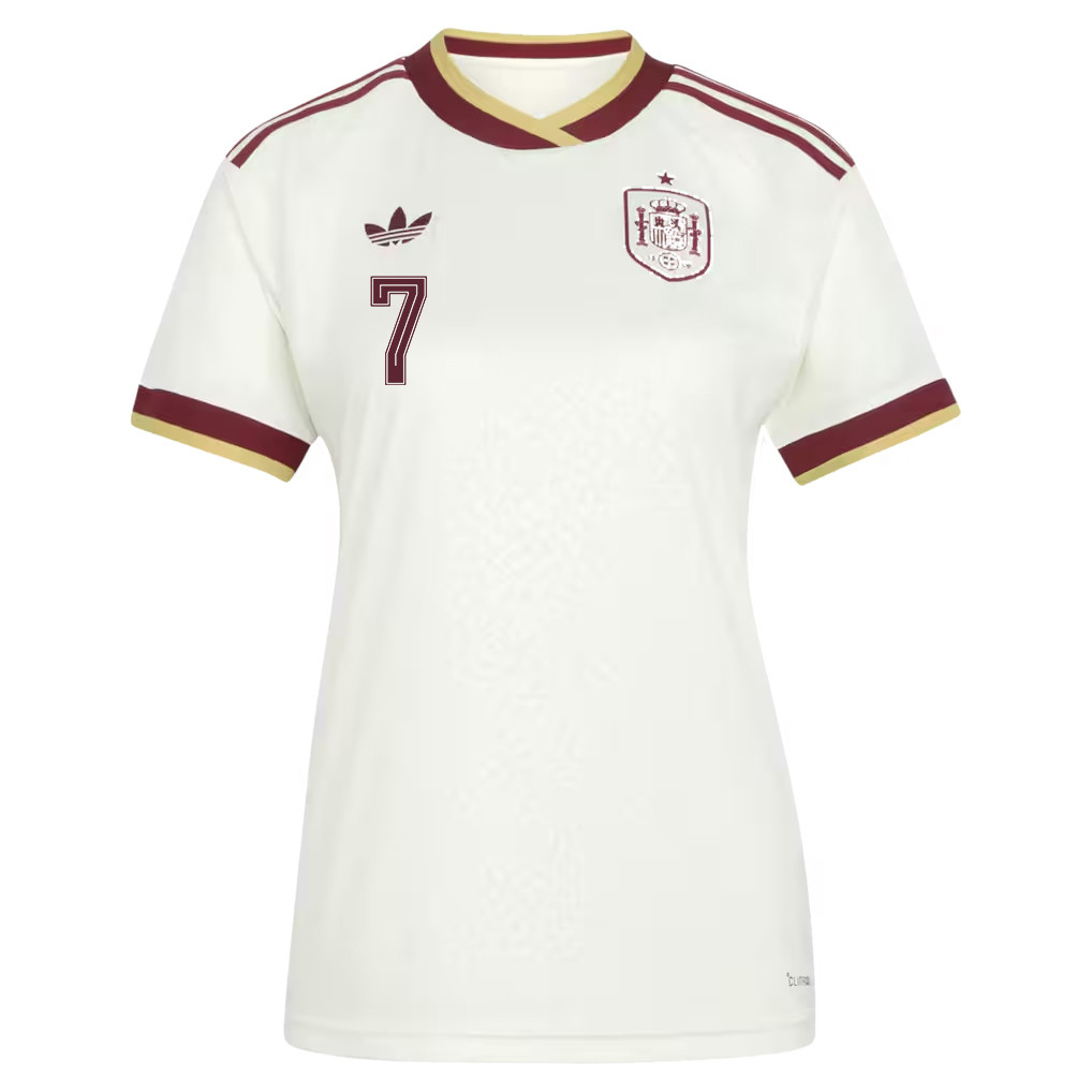 Álvaro Morata 7 Women's Spain National Team 2026 Away Jersey - White - Jersey Teams