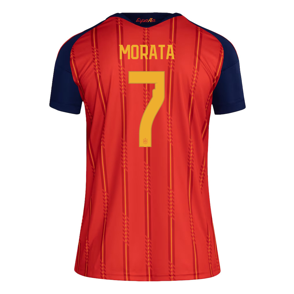 Álvaro Morata 7 Women's Spain National Team 2026 Home Jersey - Red - Jersey Teams