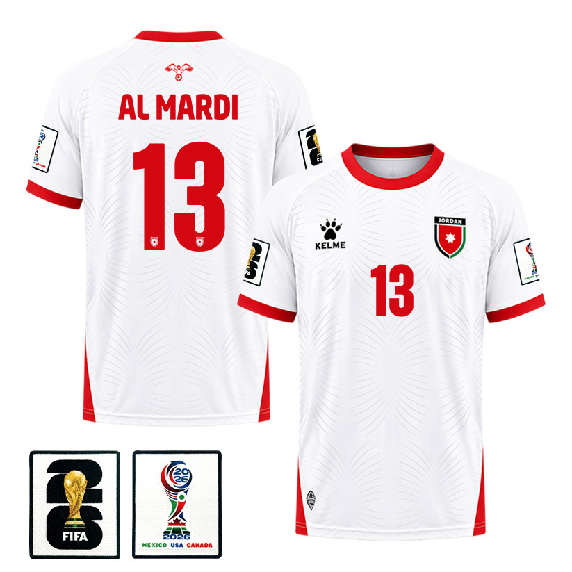 Mahmoud Al Mardi 13 Jordan 2026 Home Jersey – White, Men – Jersey Teams